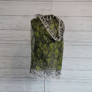 Bindya New York Scarf Green and Black Camouflage Women's 76" X 30"
